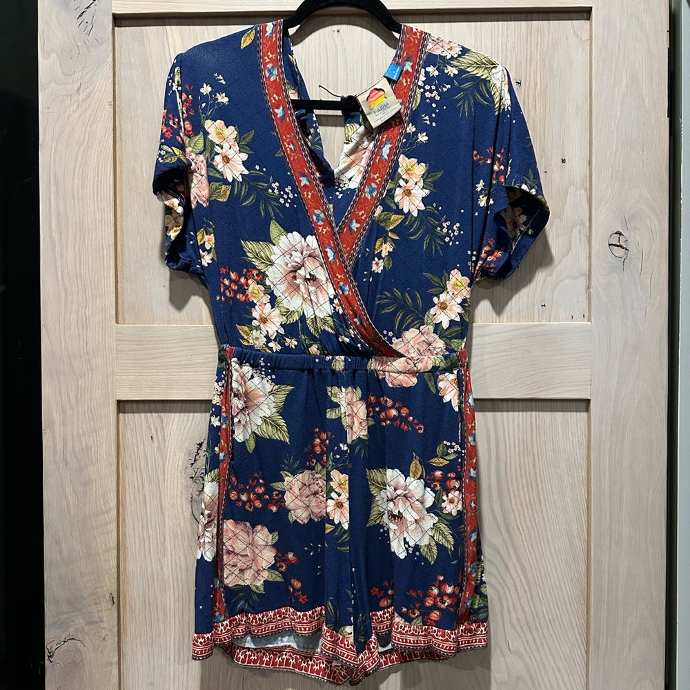 FARM Rio Floral Blue Romper